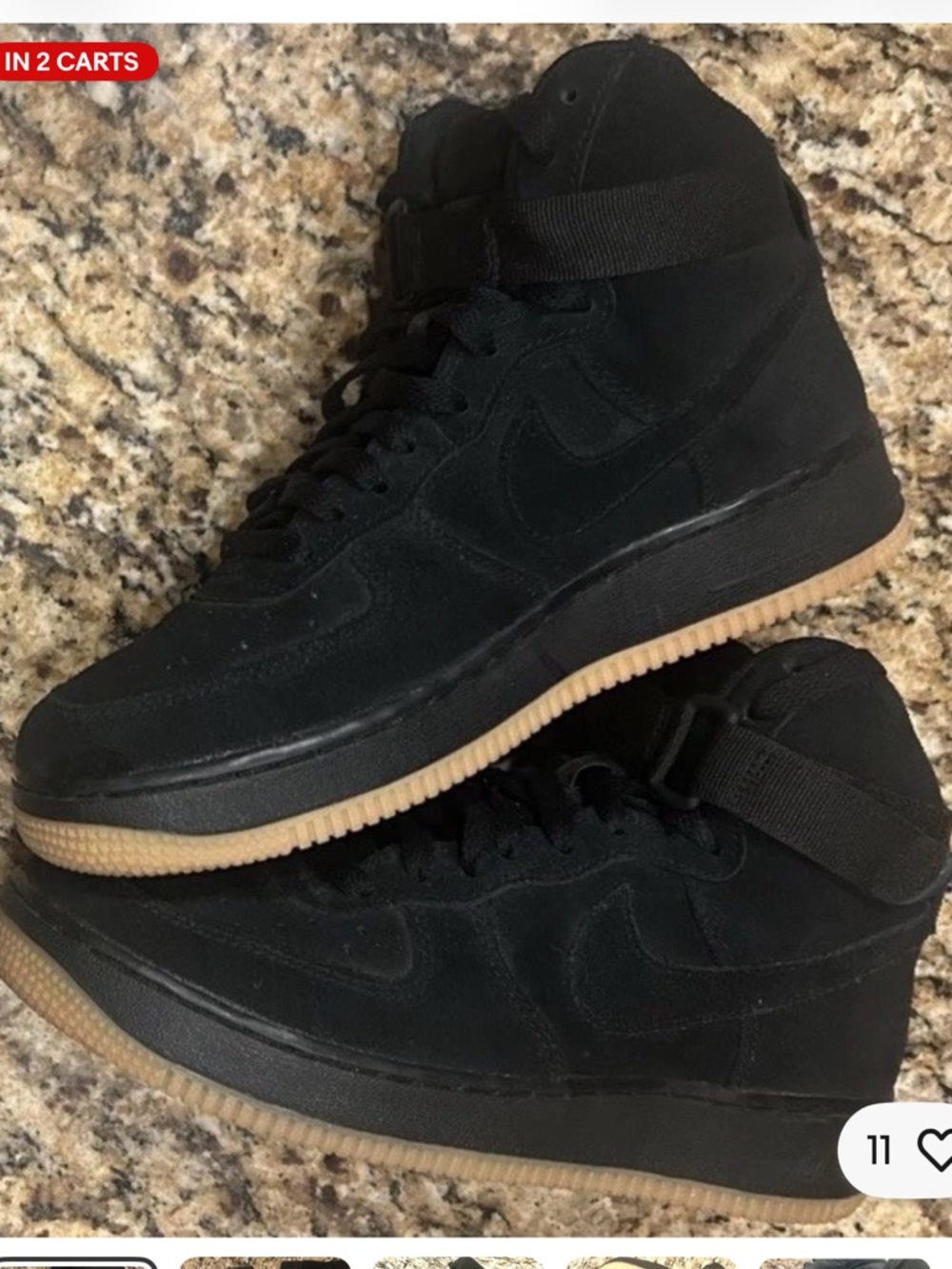 Nike Black Suede Athletic Sneakers with Peanut Butter Soles
